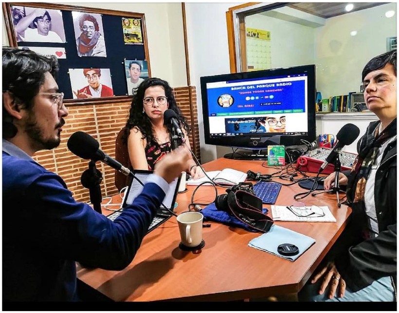 Radio interview, Banco del Parque Radio, Colombia